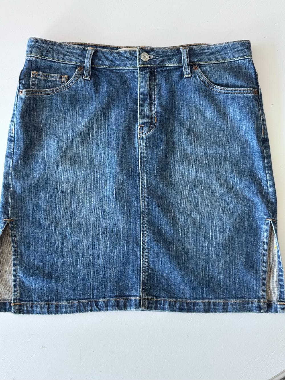 GAP Blue Denim Mini Skirt with Side Slits